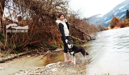 Sandy mit ihrem Frauchen
